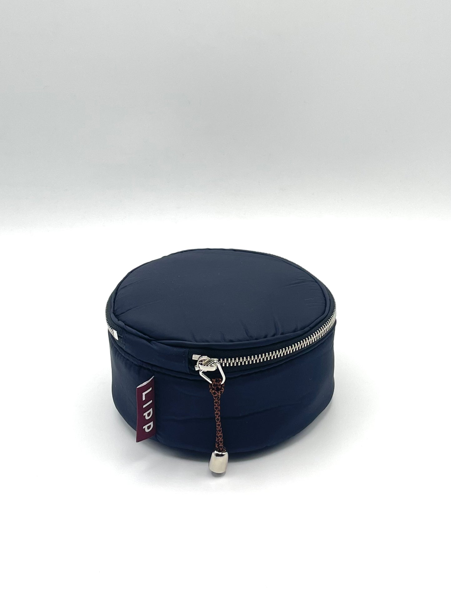 ROUND ZIP JEWELRY BAG Black/Espresso
