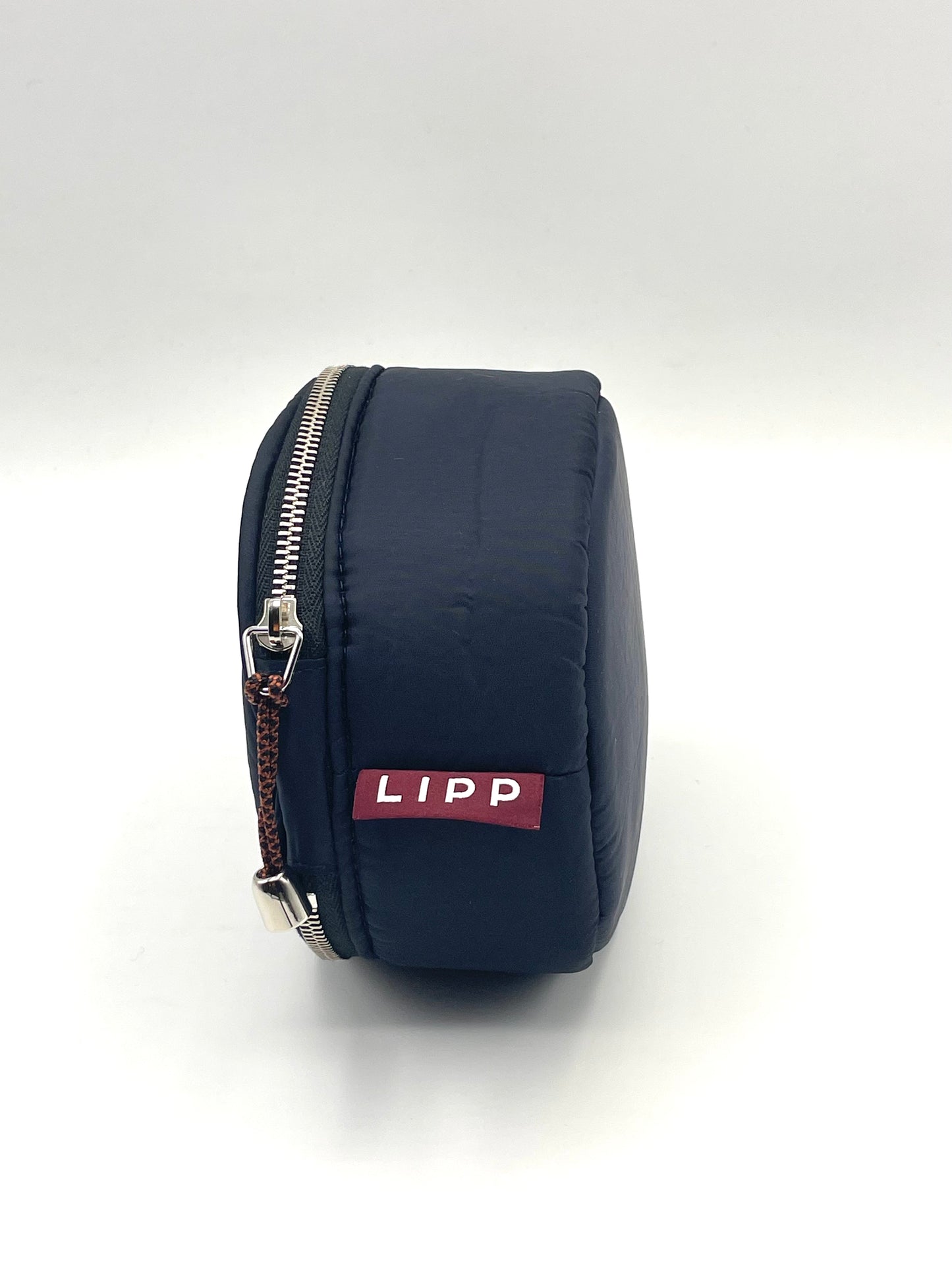ROUND ZIP JEWELRY BAG Black/Espresso